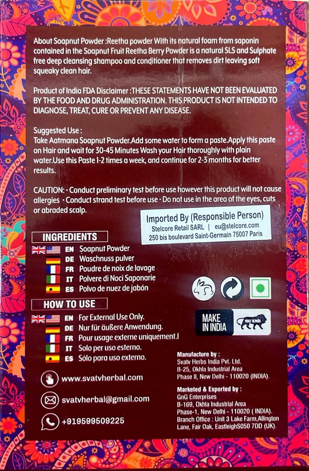 Soapnut Powder | Reetha | Aritha Powder for Natural Hair Care | Ayurvedic Hair Cleansing Conditioner |For Men & Women 100G image number 3