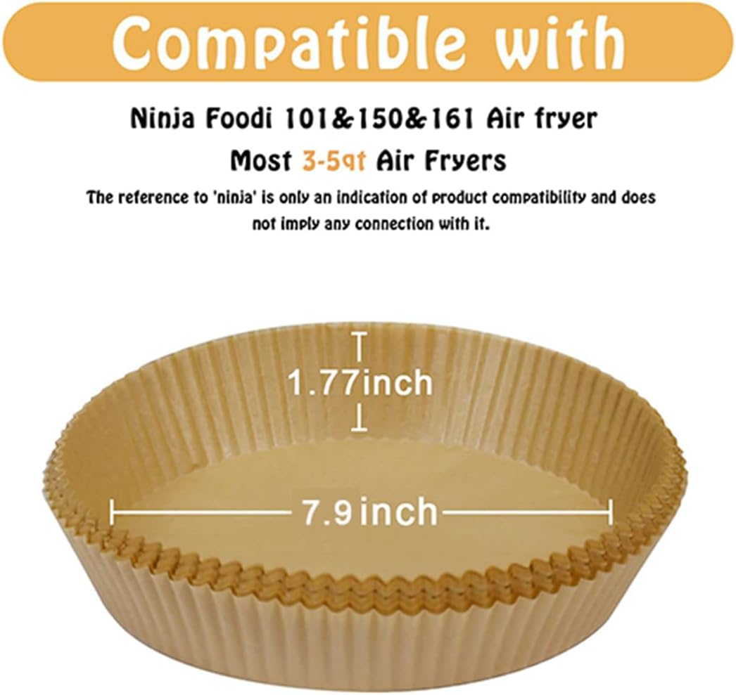 Air Fryer Liners for Ninja Air Fryer, 100 Pcs Disposable Airfryer Liners Parchment Paper Sheets Air Fryer Accessories Compatible with Ninja AF101 Air Fryer, Ninja Af150Air Fryer XL and Ninja AF161 Max image number 2