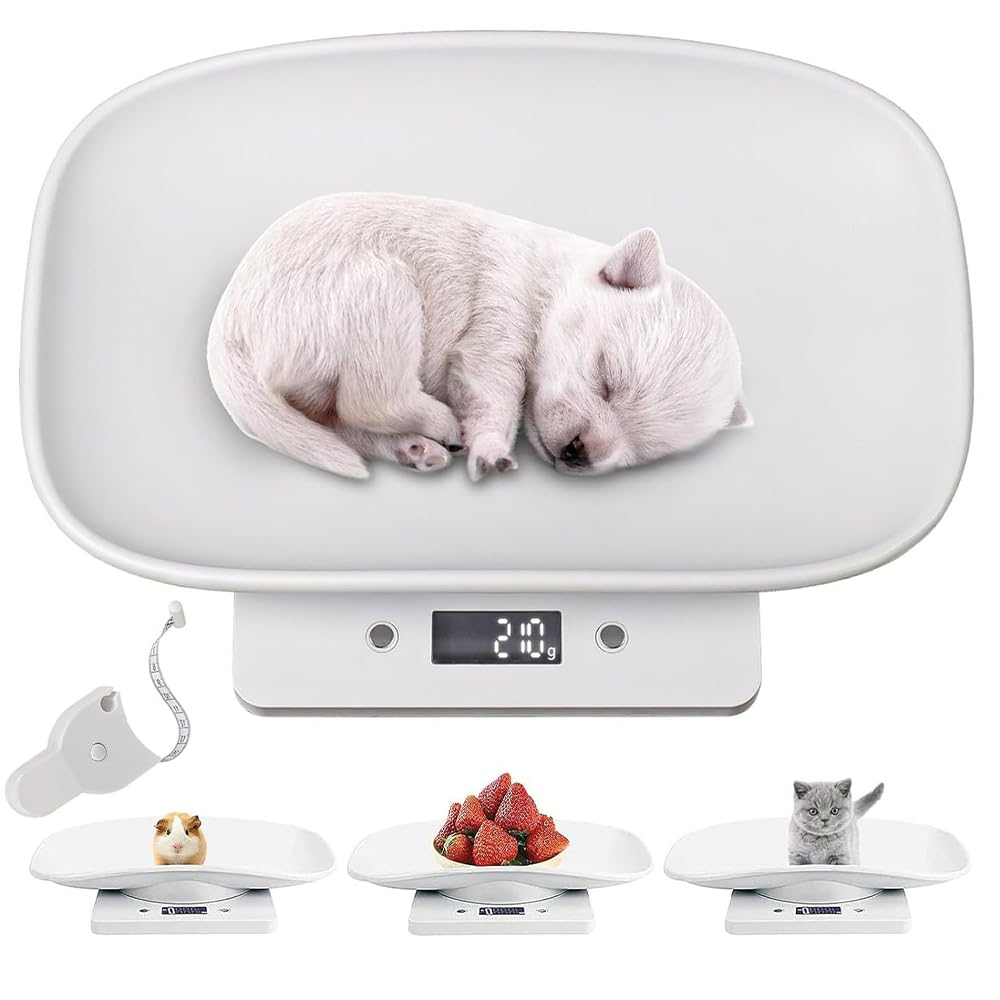 Pet Scale,Household Animal Balance with Soft Ruler,Multifunction Electronic Dog Scales,Measure Accurately Weight Steelyard,Kitchen Weigher,For Small Dogs,Cats,Crawl Pet