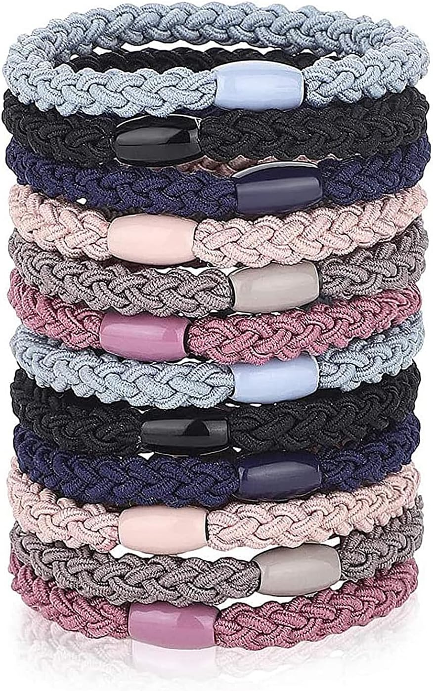 Pack of 12 Braid Holders, Hair Scrunchie Bracelet, Braided Hair Bobbles for Women and Girls, Elastic Hair Bobbles, Reusable image number 2
