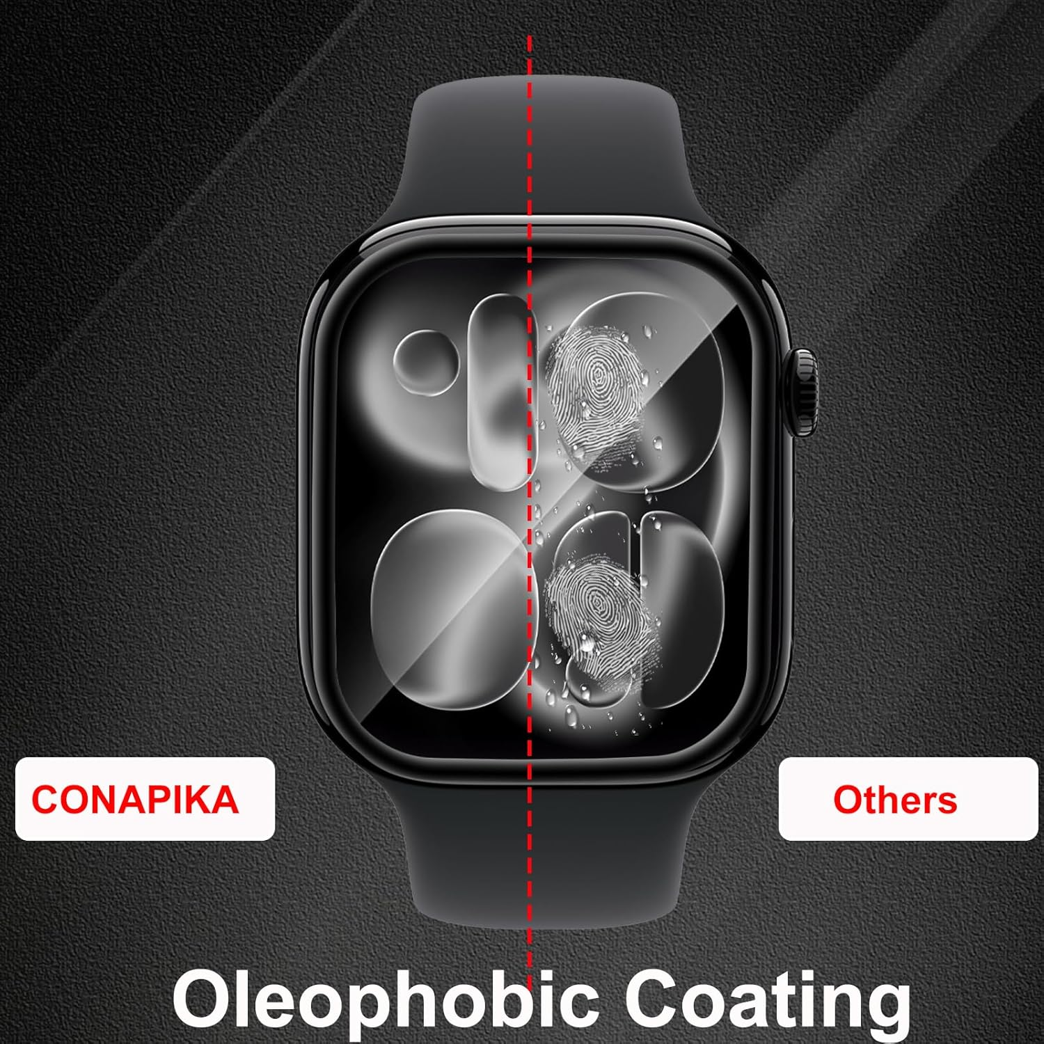 CONAPIKA Screen Protector for Apple Watch Series 11 46Mm, 3 Pack Full Coverage Ultra Clear 3D Curved PET Screen Protector [Not Glasstouch Sensitive Non-Bubbles Anti-Fingerprint Protective Film image number 6