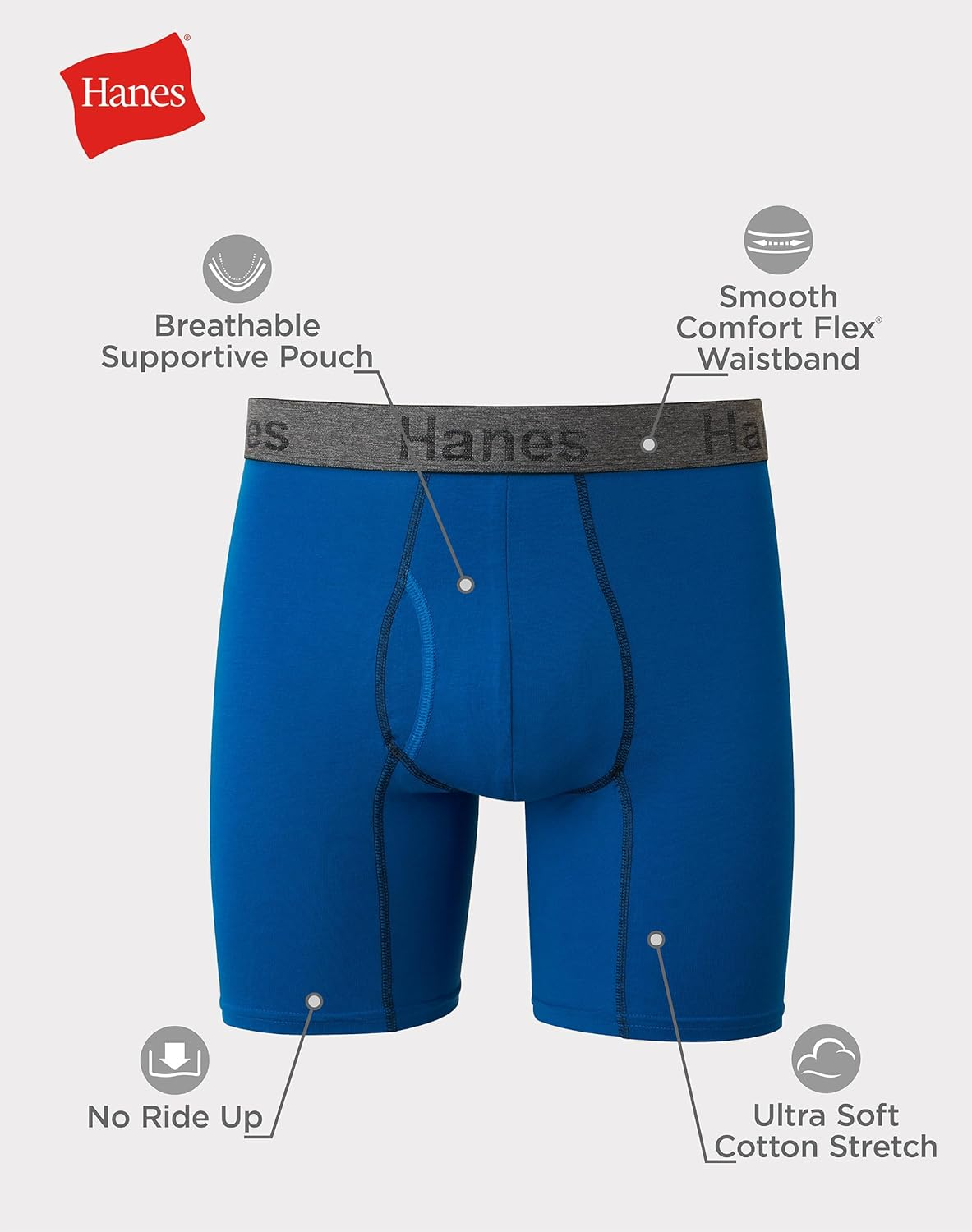 Hanes Men'S 3-Pack Comfort Flex Fit Ultra Soft Stretch Boxer Brief image number 5