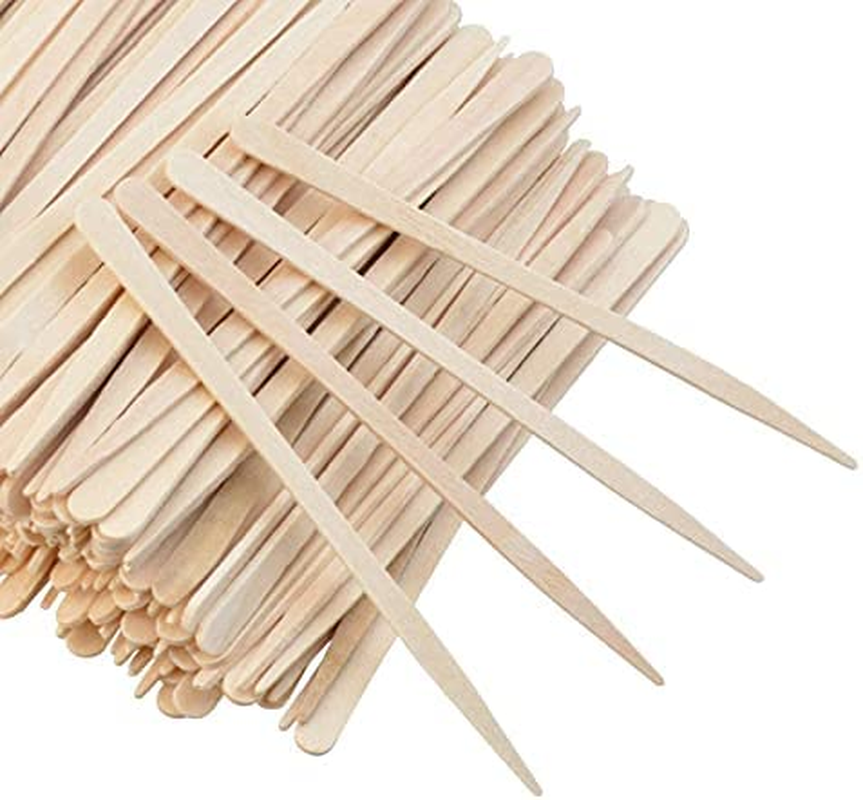 500 Pcs Wooden Waxing Spatulas Sticks Pointed Small Wood Wax Sticks Applicator Disposable Tool for Hair Removal Eyebrow Upper Lip Face Shaving Beauties Factory image number 1