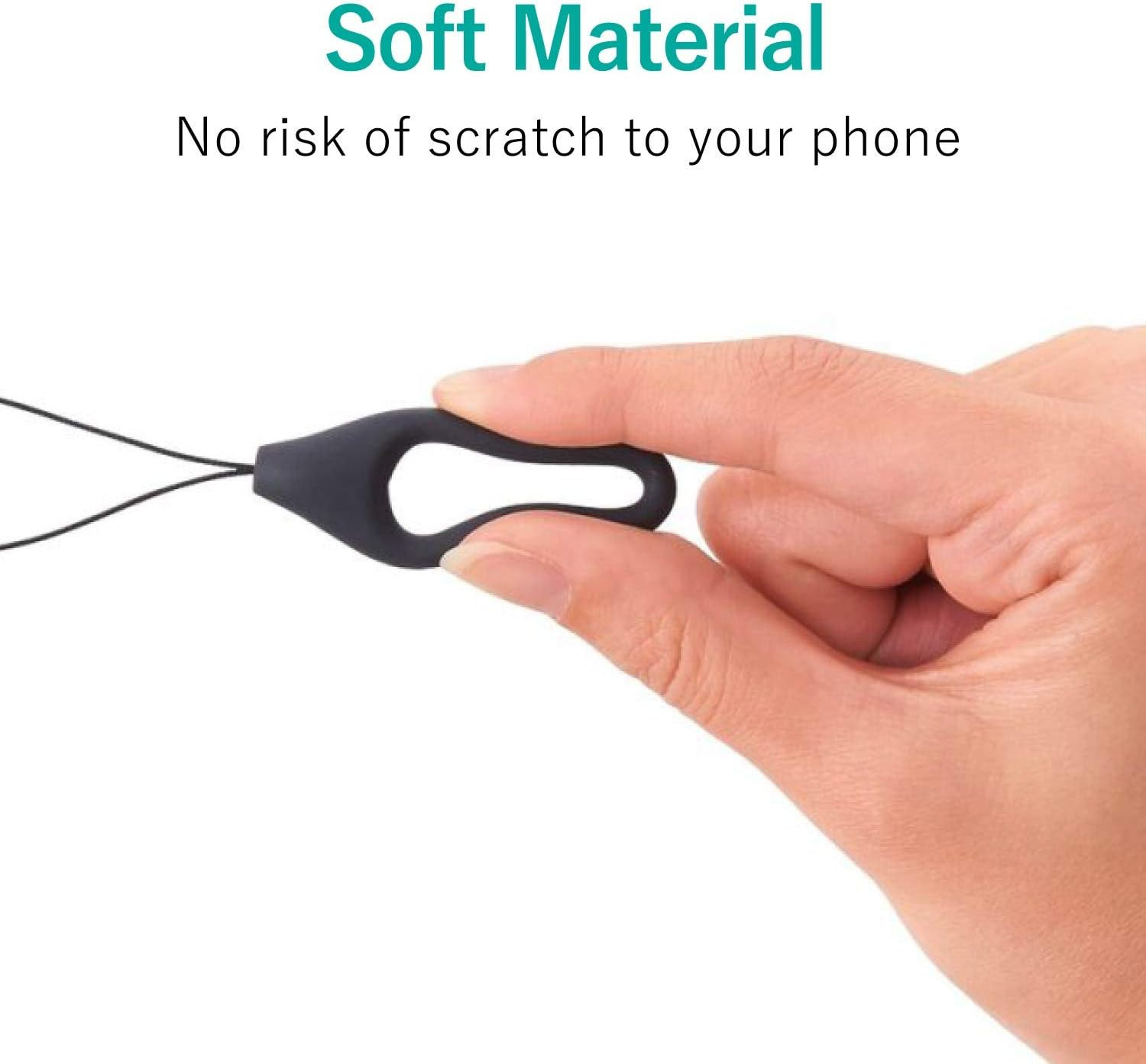 Elecom P-STF01LBK Ring Strap, for Cell Phones, Smartphones, Size L, Inner Diameter 0.9 Inches (22 Mm), Silicone Anti-Slip Fingers, Black image number 6