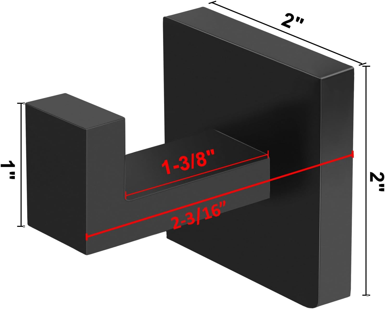 Ibosins 4 Pack Towel Hooks Hand Towel Holder for Bathroom Wall Livingroom Bedroom Kitchen Closet Heavy Duty Stainless Steel Hook Hanger for Robe, Bath Towel, Coat (Square Matte Black) - 4, Brushed Red Antique Bronze image number 7