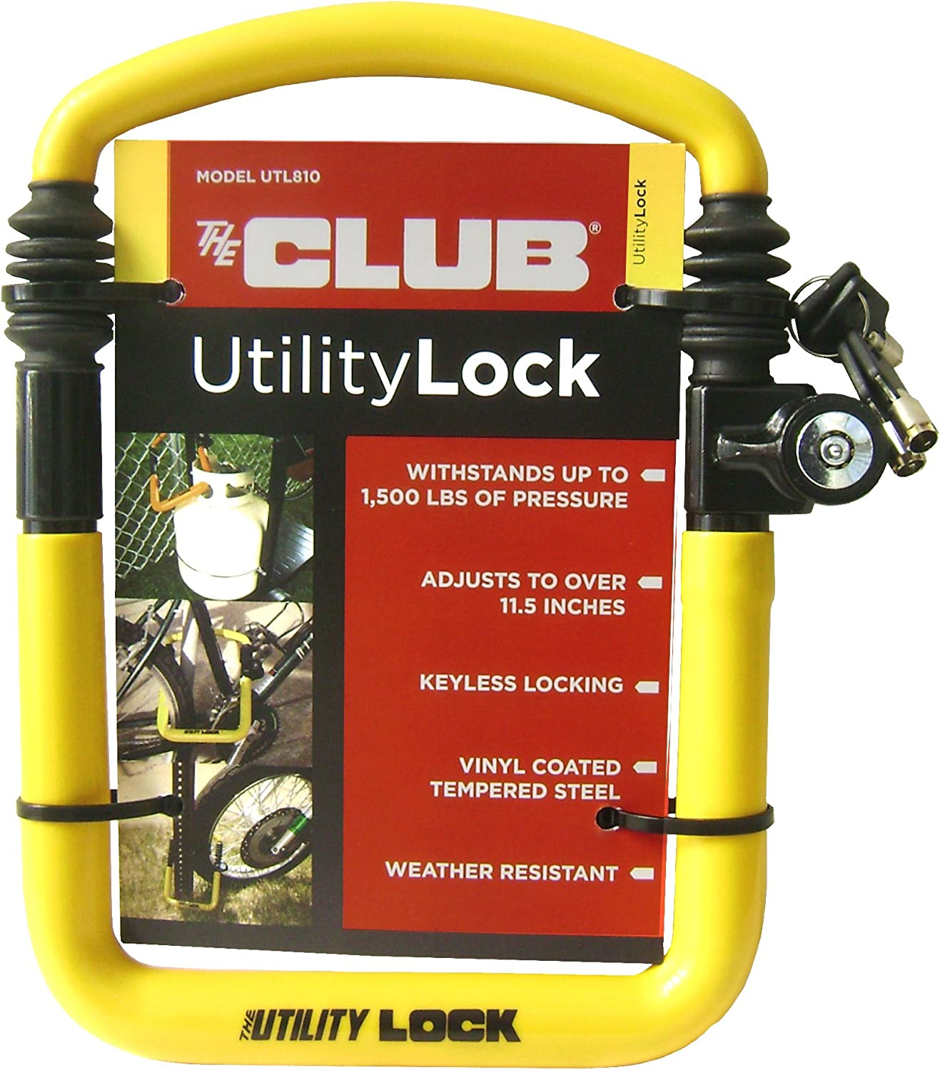 Winner International the Club UTL800 Utility Lock, 13.25"-20.25", Yellow image number 4