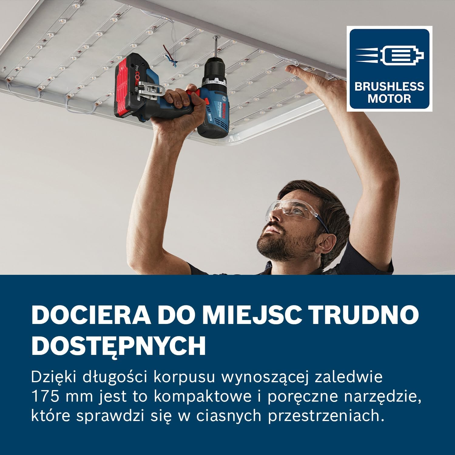 Bosch Professional 18V System Cordless Drill Driver GSB 18V-65 (Brushless Motor, Head Length 175, without Battery/Charger) image number 5