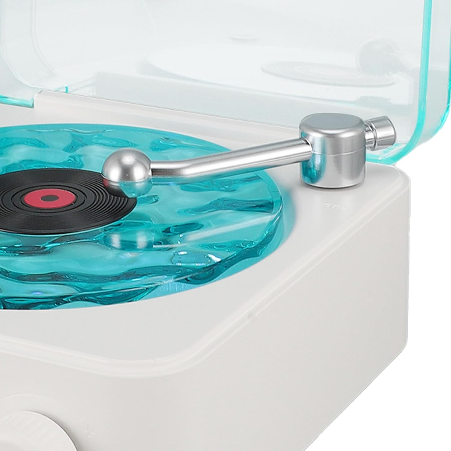 2024 Aqua Speaker, Record Player, Waves Record Player, Stylish Speaker with Night Light and Time Display, 3 in 1 Multifunction Small Stereo Speaker (White) - Pin image number 3