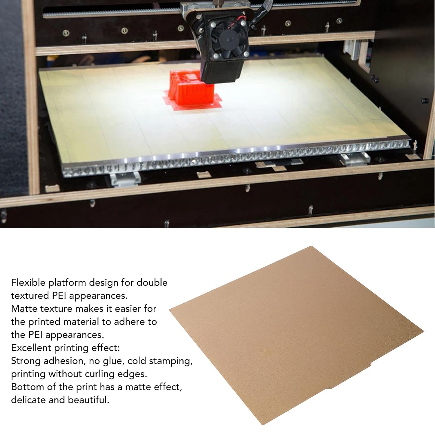 3D Printer Build Plate, 3D Printer Build Heated Bed 500X500Mm Dual Sided PEI Sheet Magnetic Build Plate, Flexible Print Bed Platform, 3D Printer Accessories image number 4