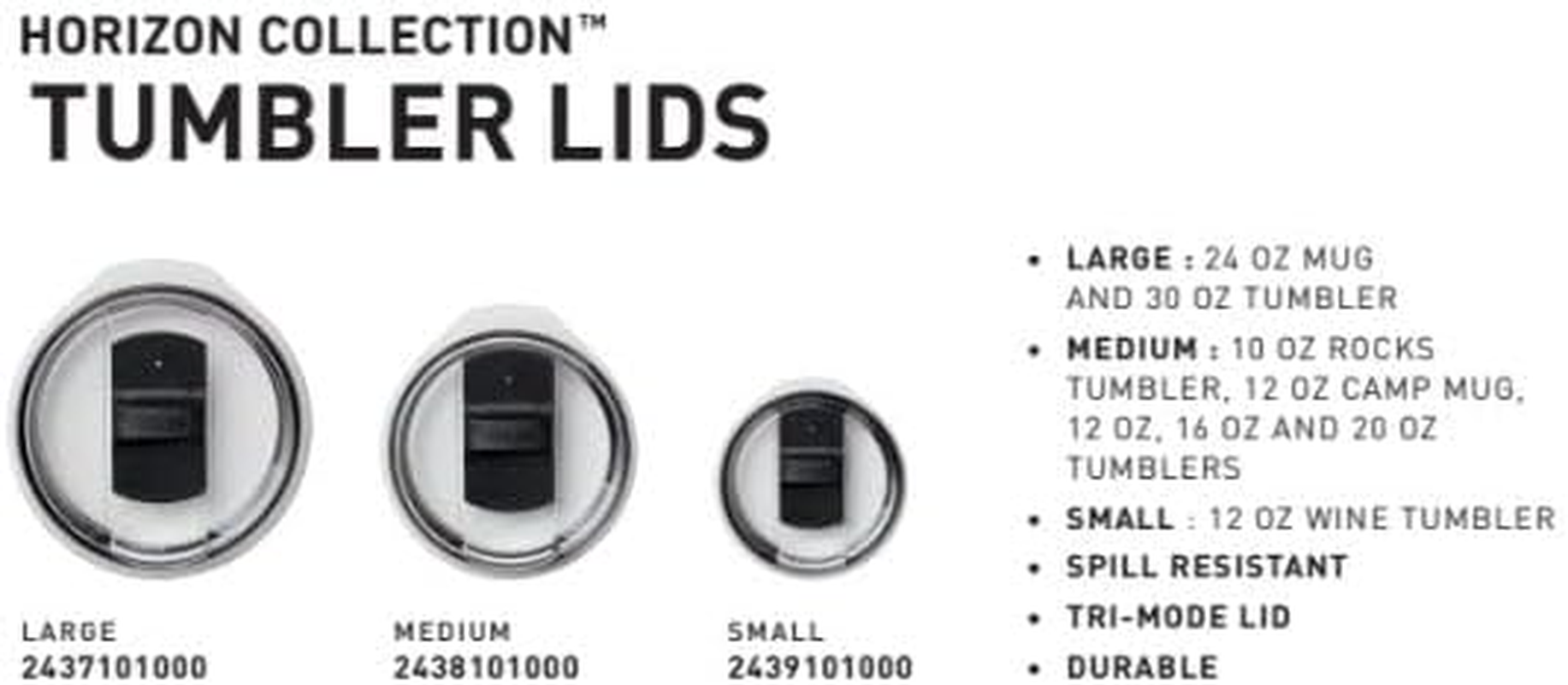 Camelbak Horizon Tumbler Lid Replacement - Tri-Mode Flow - 3 Size Options image number 3