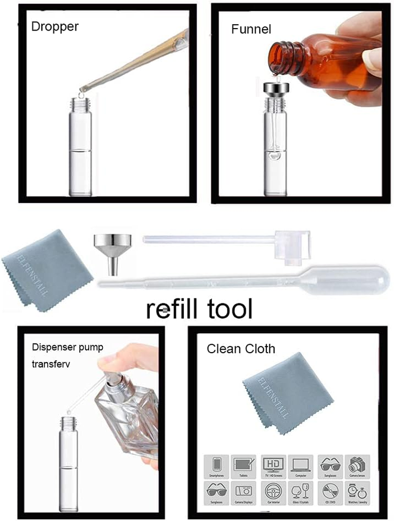 Elfenstall - 5Pcs 10Ml 1/3Oz Silver Metal Spray Thick Bottle for Refill Perfume Hydrating Fragrance Fine Mist Atomizer Cosmetic Container Party Makeup Tool Travel Sample - Silver image number 4