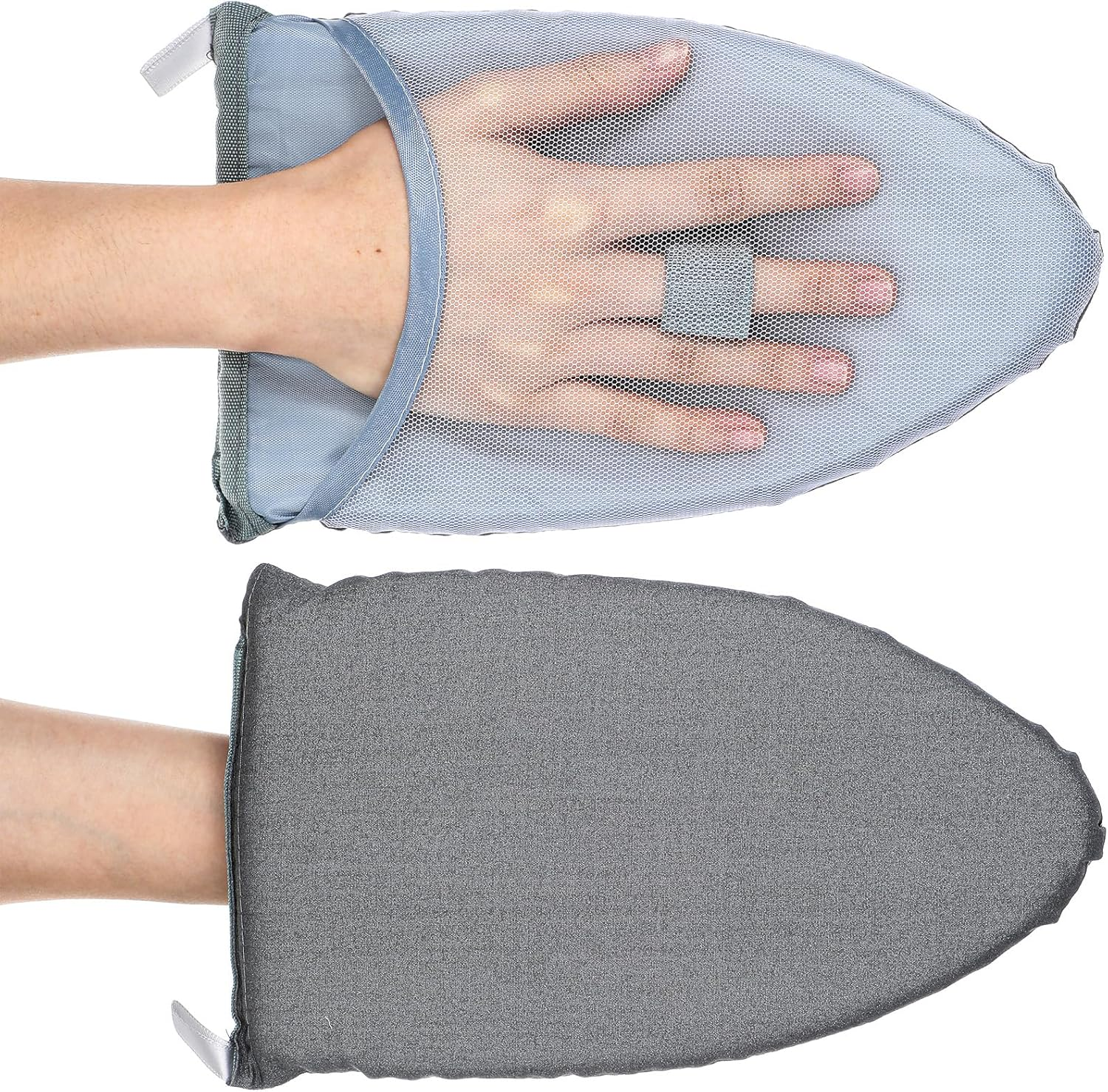 2 X Gloves for Steamer, Steam Straightener Glove, Heat Resistant & Waterproof Gloves with Finger Loop, Ideal for Clothing & Shirts (Grey)