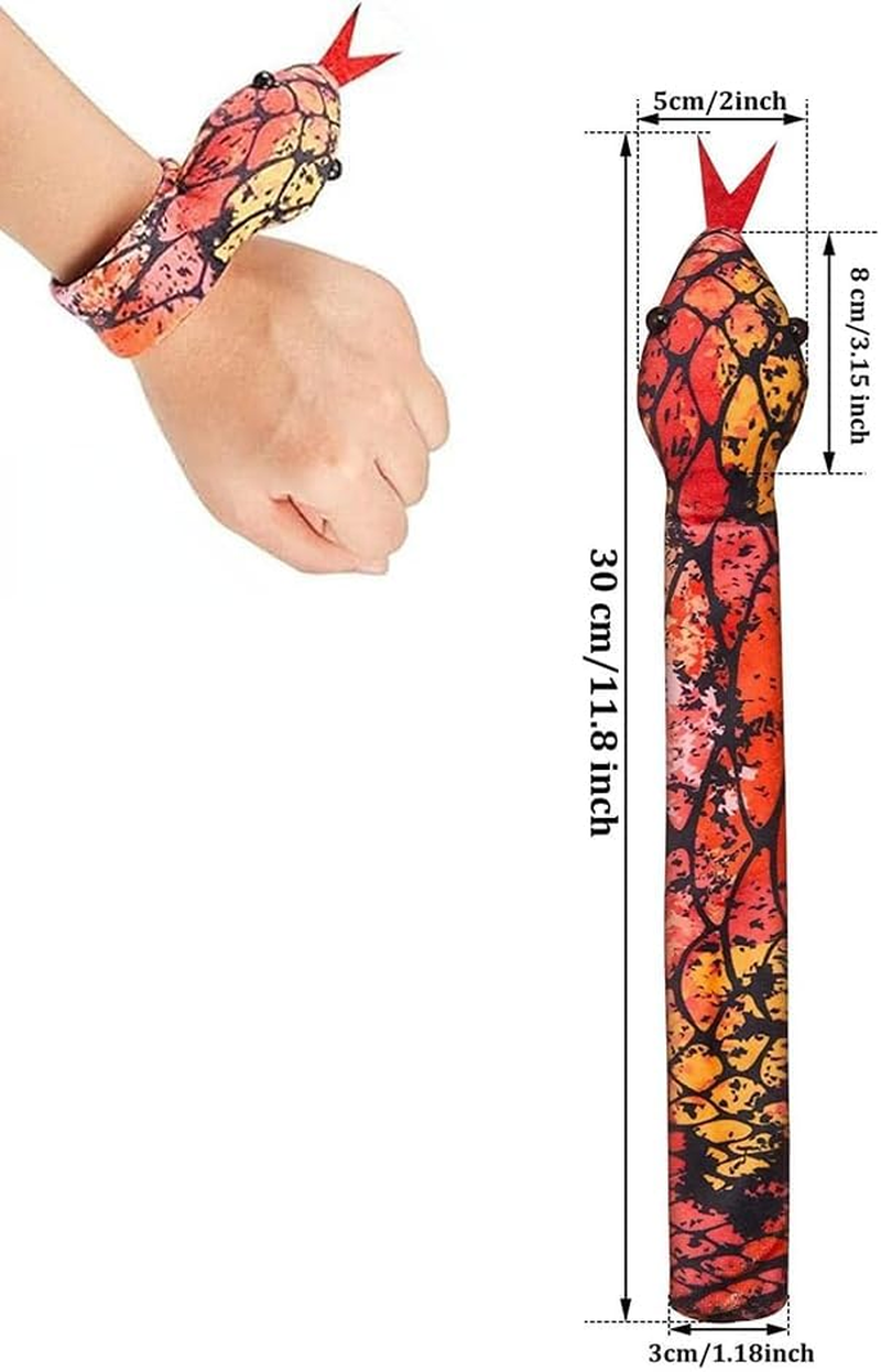 16PCS Snake Slap Bracelets Cool Halloween Snap Bracelets for Easter Halloween Party Favors Reptile Stuffed Snap Bands image number 1