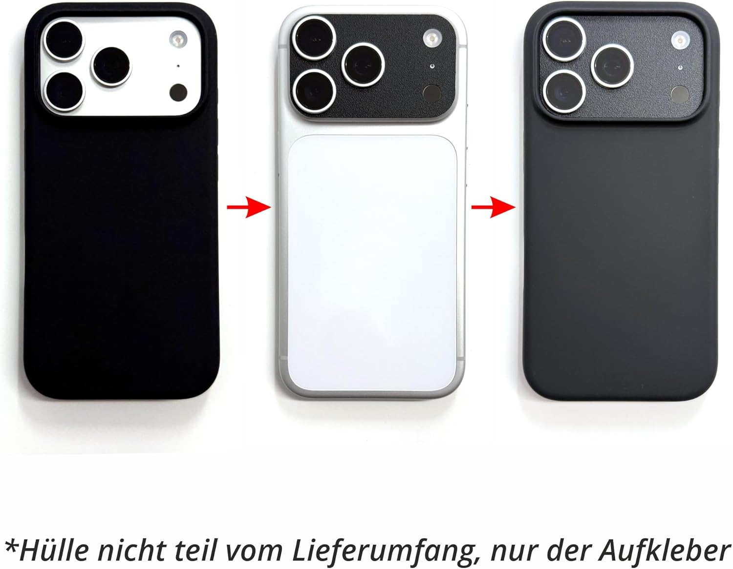 Sticker for Iphone 17 Pro Max Camera Plateau - Thick Vinyl Skin to Cover Case Cut-Out & Protect Aluminium (Iphone 17 Pro Max Platform Sticker, Matte Black/Rough) image number 2