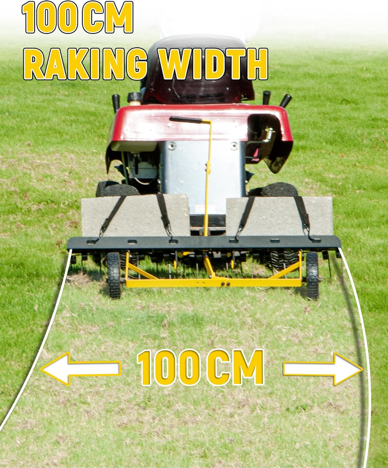 40-Inch Tow behind Lawn Dethatcher, Heavy-Duty Pull behind Grass Rake with 20 Spring Steel Tines, Ideal for ATV or Ride-On Mower Use, Removes Grass and Thatch for Large Lawns, Gardens and Farms image number 3