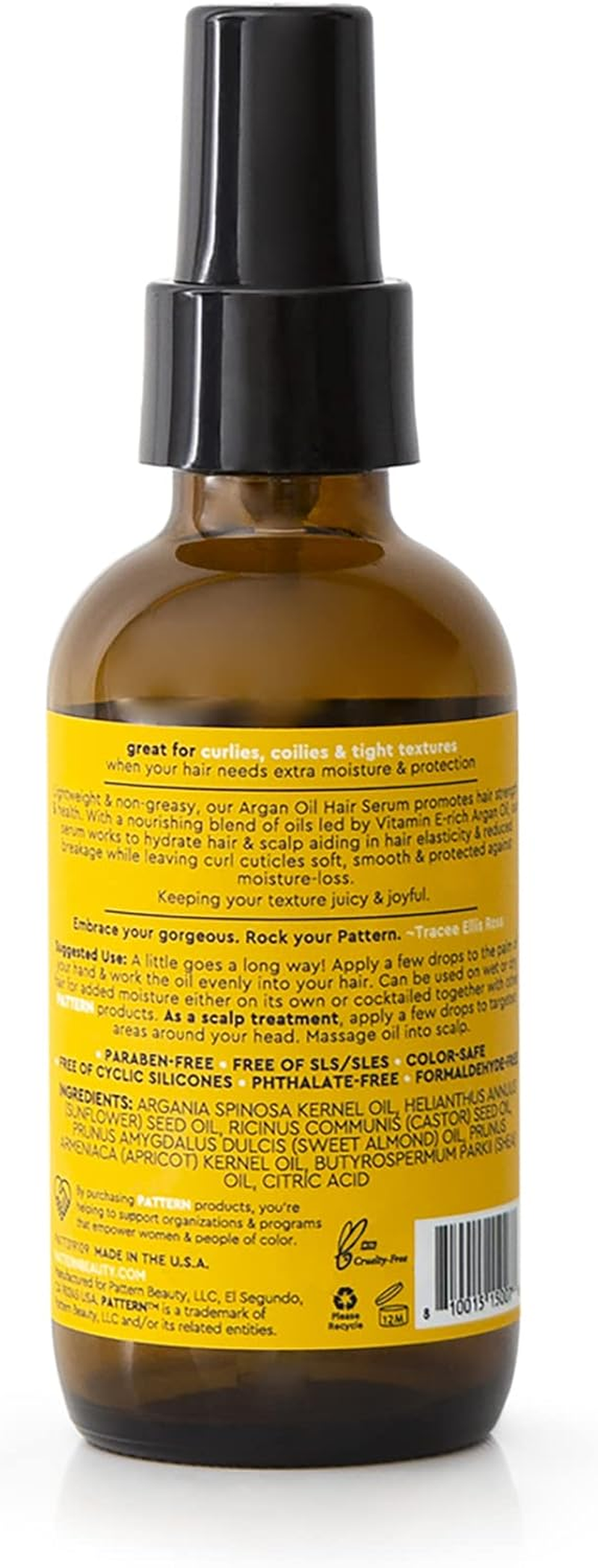 Pattern Argan Oil Hair Serum 120Ml - Treatment for Moisture and Shine Boost, Stay Soft, Smooth & Protected against Moisture-Loss - Hair Serum for Curly Hair image number 3