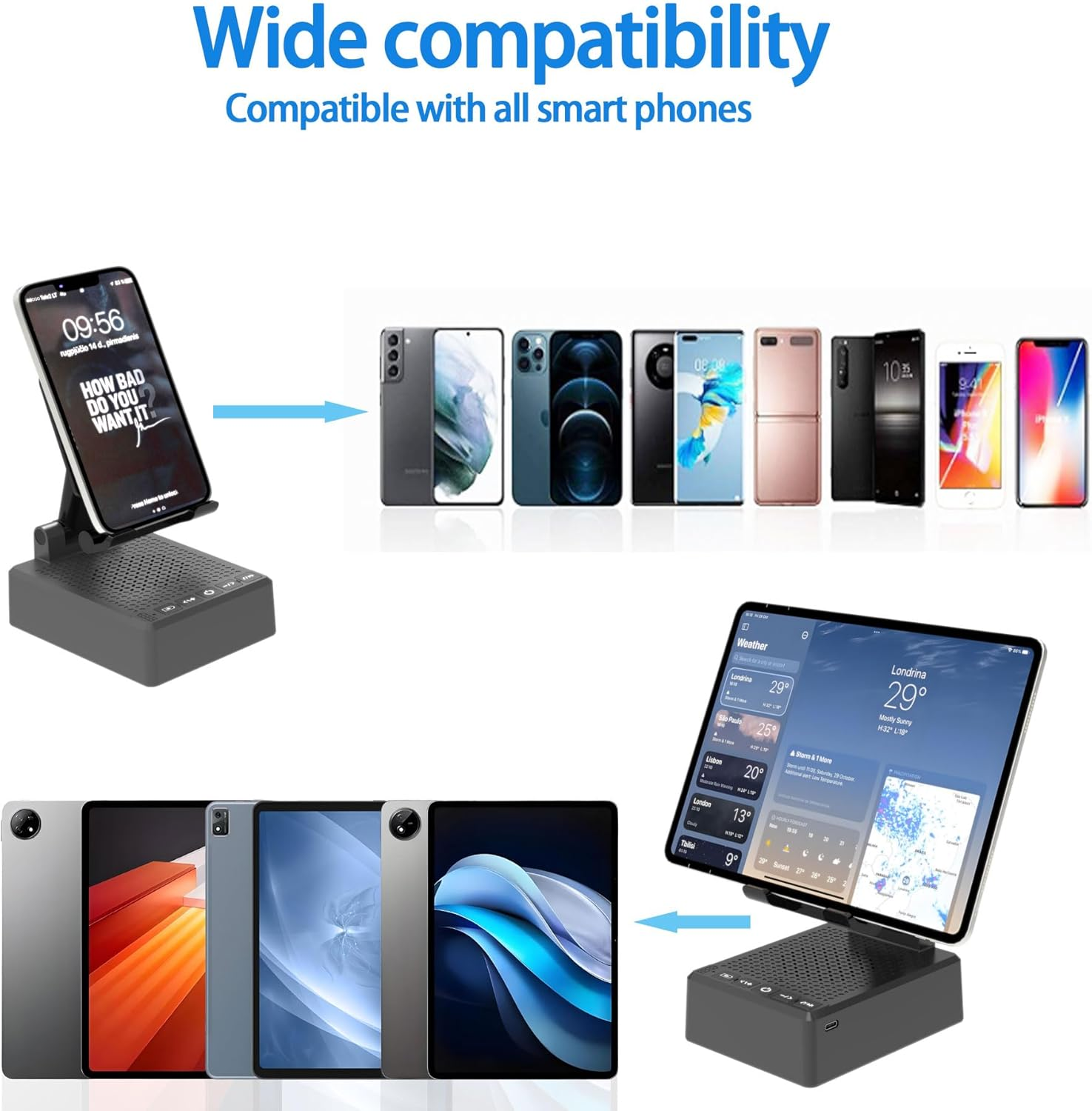 Naytrion-Hi-Fi Speakers with Phone Holder,Gifts for Men Women,Multifunctional Portable Speaker with Built-In Phone Stand,Birthday Gifts,Gadgets for Men,Cool Tech Gadgets,Music & Home Office Use image number 3