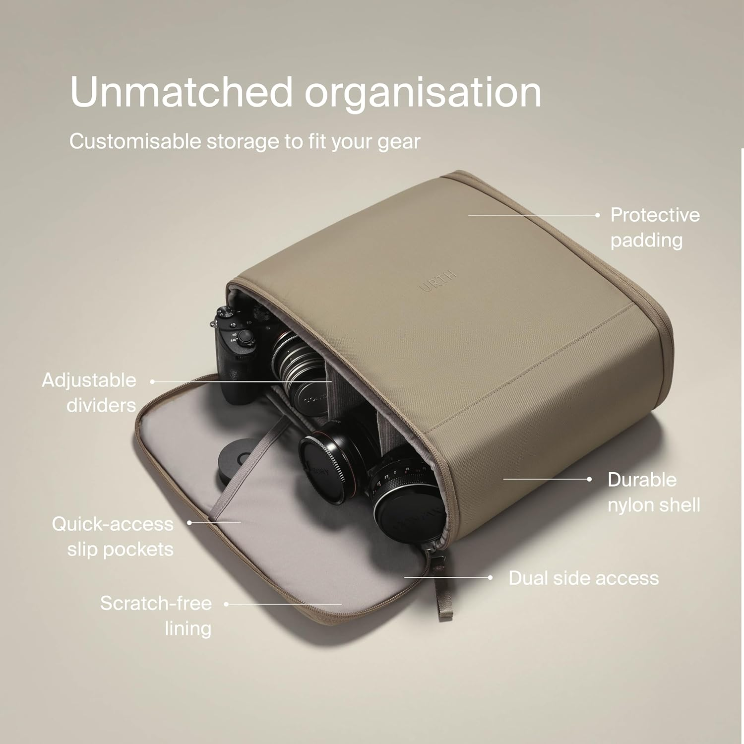 Urth Norite 24L Modular Backpack + 11.3L Camera Insert - Water Resistant, Anti-Theft, Recycled Bag for Dslr/Slr/Mirrorless, 13-16 Inch Laptop image number 4