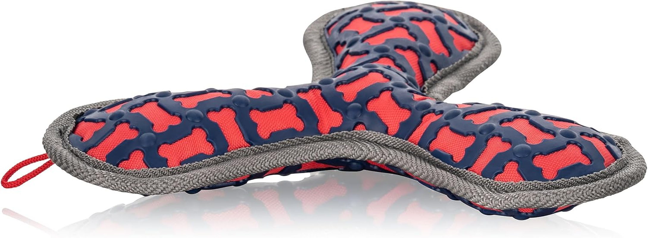 Knuffelwuff Tri Flyer Red Dog Toy Made of Rubber and Fabric - Grippy, Tooth-Friendly and Strengthening Binding - Floatable, Ideal for Play and Conditioning Training for All Large and Small Dogs