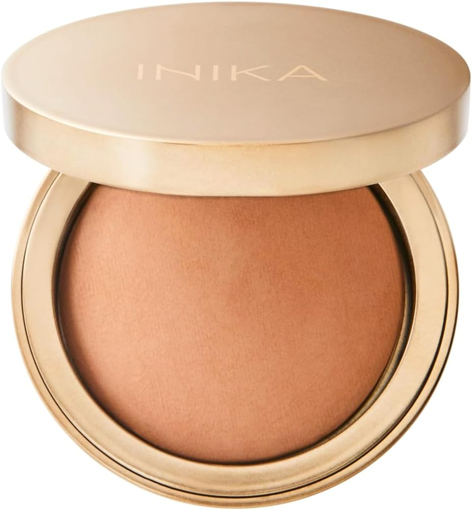INIKA Baked Mineral Bronzer | Golden Summer Glow and Contour with 100% Natural Ingredients, Blendable Formula, Firms + Hydrates Skin. Talc Free Formula with Skincare Ingredients. (Sunbeam)