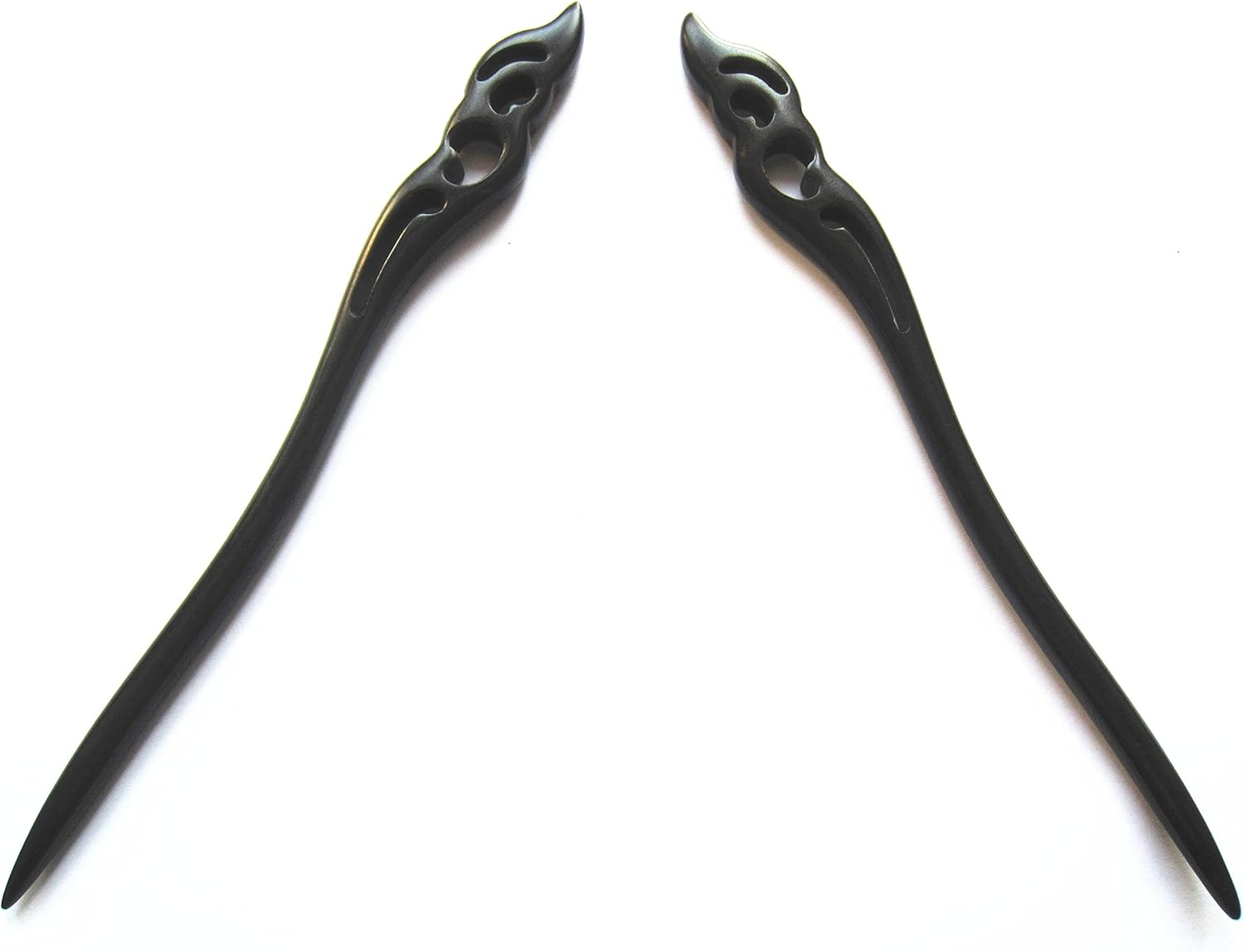 Myhsmooth Zz-Bg-Moon 2 Count Hair Sticks Natural Black Sandalwood(Ebony) Handmade Carved Hair Clip Shawl Hair Pins Pack of 2 Pcs :Hold the Moon image number 5