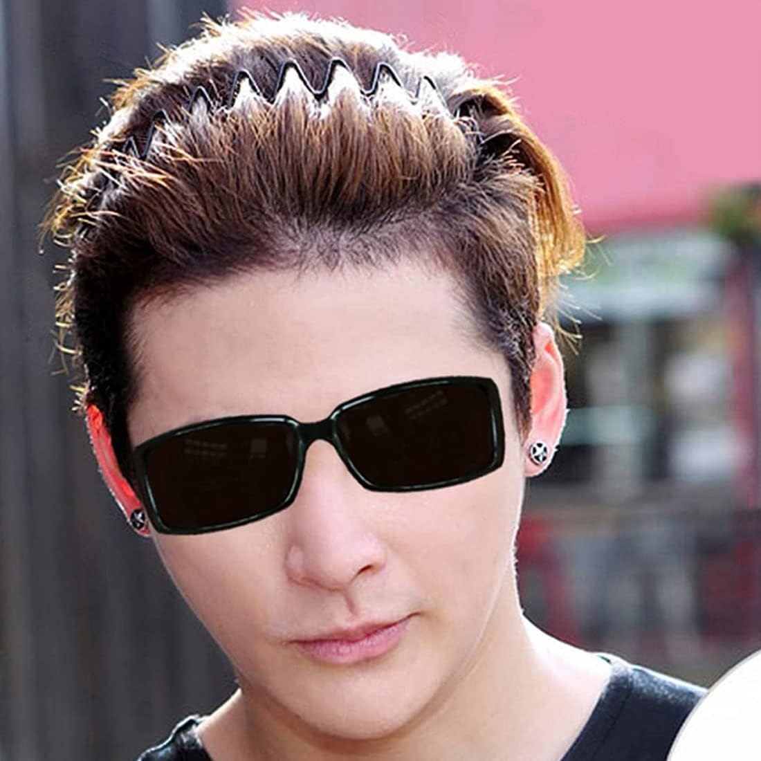 Metal Headbands for Men & Women Headband for Washing Face Make up Skicare Hair Band Wavy Spring Fashion Sports Head Bands - A image number 3