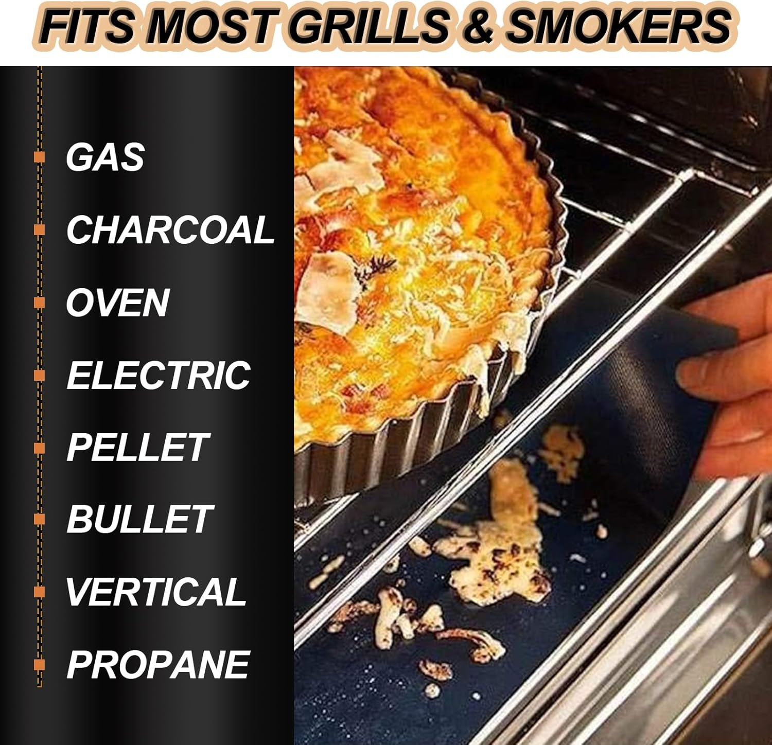 Ubeesize Grill Mats for Outdoor Grill Set of 6 - Heavy Duty Non-Stick BBQ Grilling Mat & Oven Liner, Reusable, Easy to Clean - Works on Oven, Gas, Charcoal, and Electric BBQ - 15.75 X 13 Inch image number 3