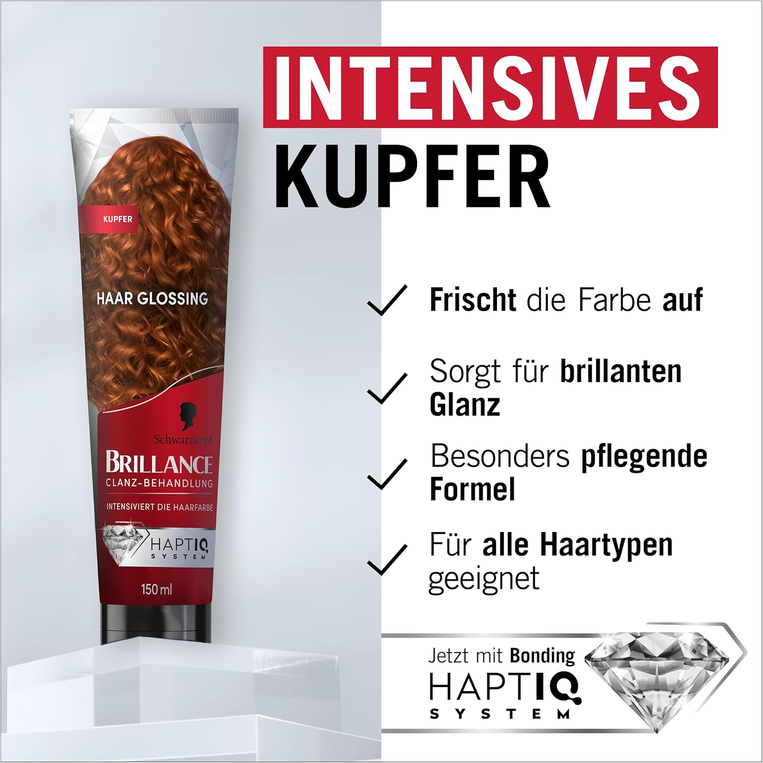 Brillance Shine Treatment, Hair Glossing Copper (150 Ml), Temporary Hair Colour That Can Be Applied like a Hair Mask, Intensifies Hair Colour for up to 6 Hair Washes image number 1