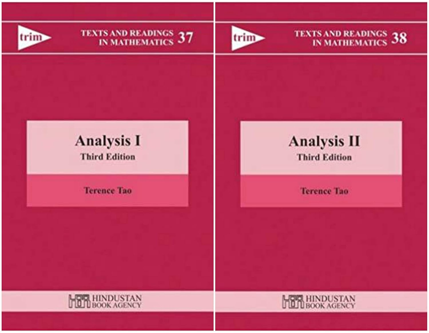 Terence Tao - Analysis I + Analysis II (Texts and Readings in Mathematics 37 & 38) (3Rd Edition CORRECTED REPRINT) || Terence TAO COMBO (Set of 2 Books)