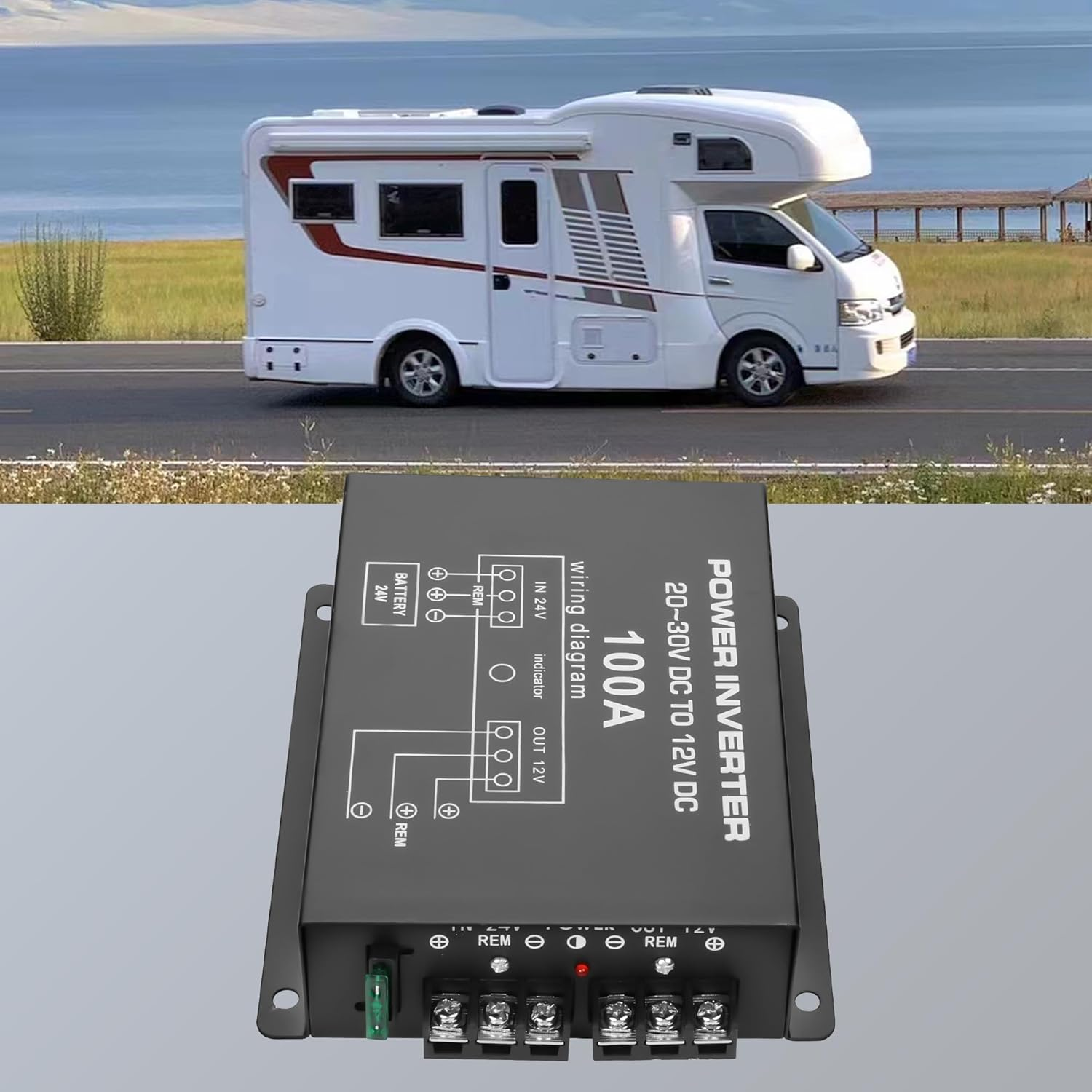 XMSJSIY 24V to 12V Step-Down Voltage Converter 100A 1200W Buck Module Adapter 20-30V to 12V Regulator Reducer Car Power Supply for Truck Vehicle - 1 Pcs image number 2