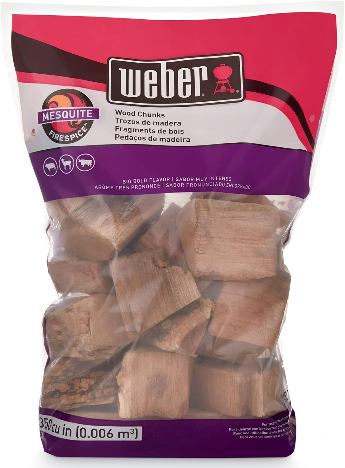 Weber Mesquite Wood Chunks Add Incredible Flavour to Your BBQ 6 Litre image number 5