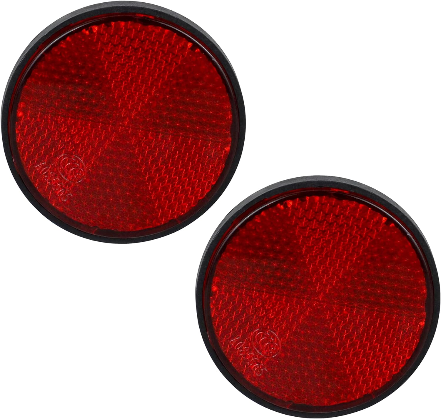 NTHREEAUTO Red Reflectors round Motorcycle Safety Reflector Universal Compatible with Bicycle, Bike, Cars, Trailer, Trucks, Boat, ATV, Dirt Bike, Driveway