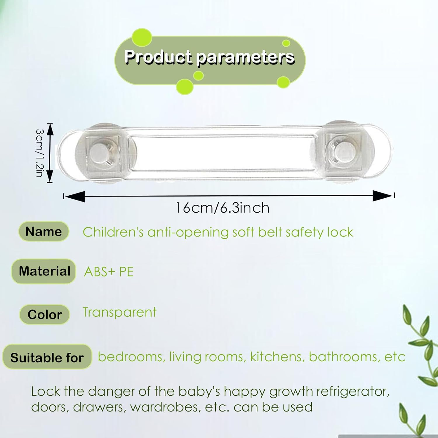 Loimon 20-Pack Child Safety Cabinet Locks - Adjustable No Drill Strap for Kitchen/Bathroom/Baby Gates | 16X3Cm Heavy-Duty Latches Secure Fridge, Oven, Drawers & Trash Cans image number 3