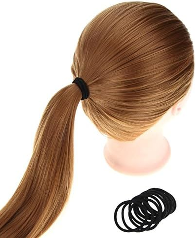 Coobbar 100Pcs Women Elastic Hair Ties Band Ropes Ring Ponytail Holder (Red)