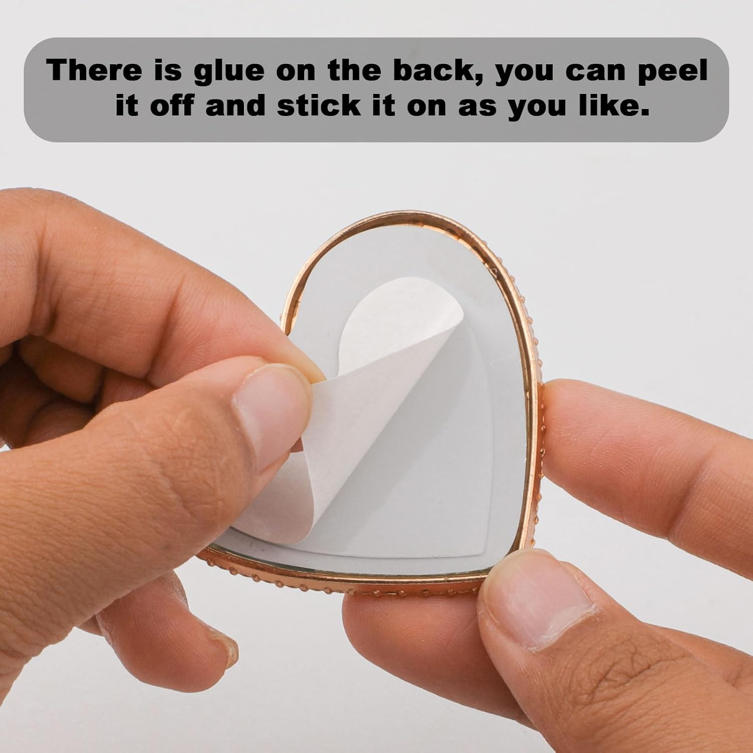 PEUTIER Smartphone Mirror Decal - Adhesive Diamond Bling Sticker, Make up Mirror for Phone Case, Medium, Glass image number 6