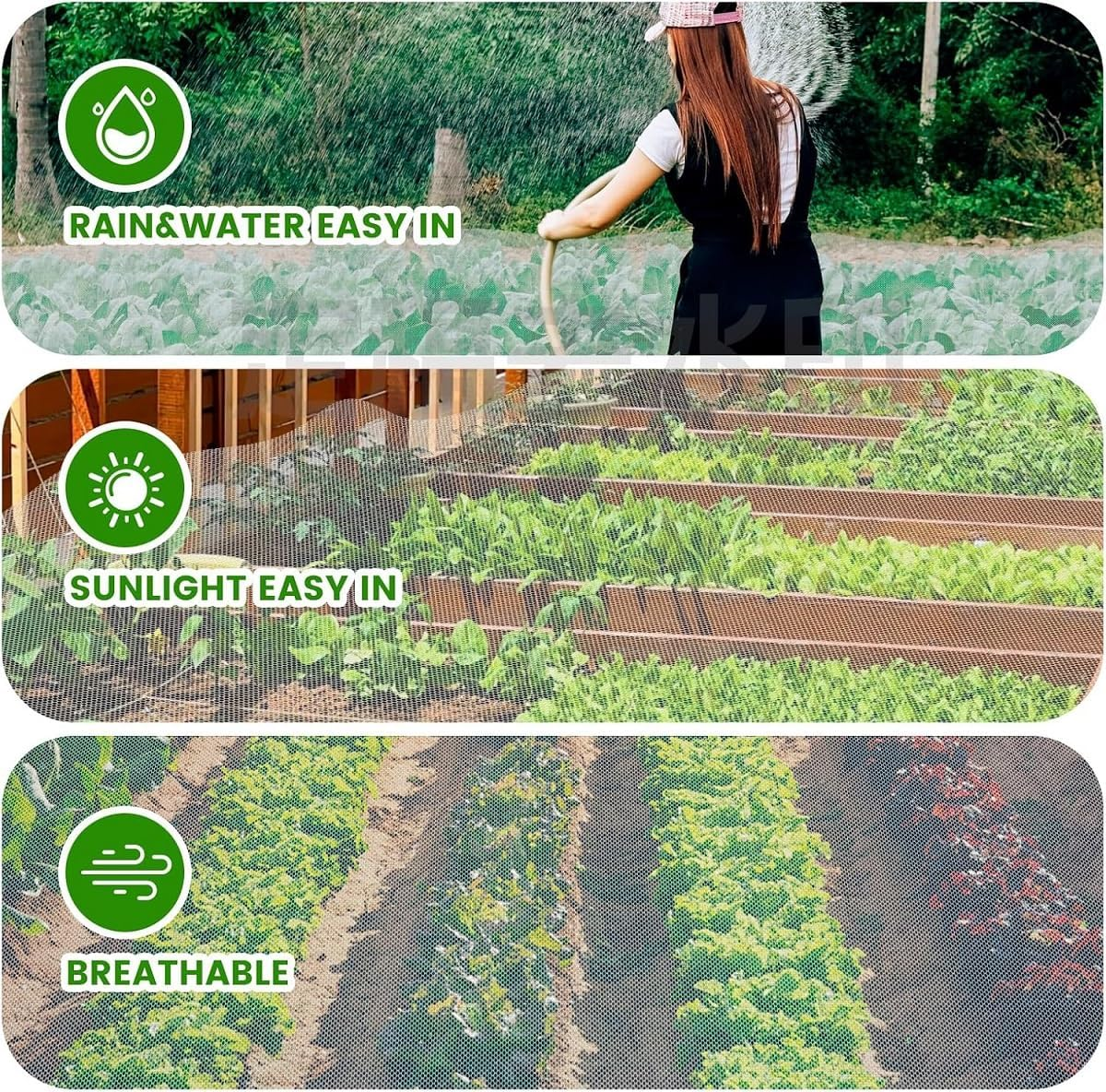 WADY Ultra Fine Garden Netting 8.2X20Ft, Reusable Plant Covers for Vegetables Fruits Flowers, Durable Greenhouse Protection Net, Pest Bird Barrier & Row Covers for Plants, Breathable Crop Screen image number 6