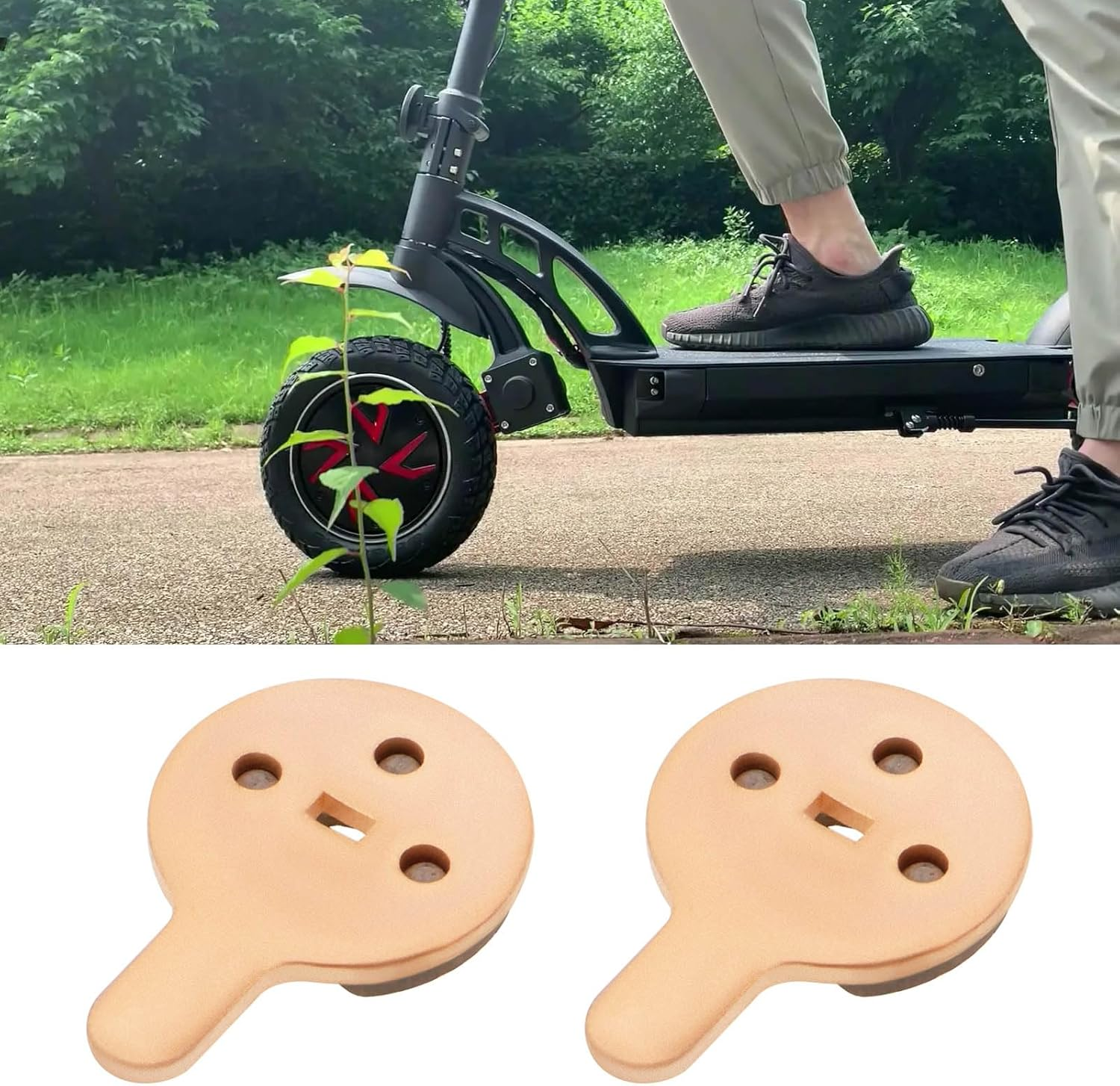 Emsea 2 Pairs Sintered Brake Pads Scooter Disc Brake Pad Compatible with KUGOO G2 Pro Scooter Compatible with Hitway H5 E Scooter, 33.5X22.5X4Mm image number 6