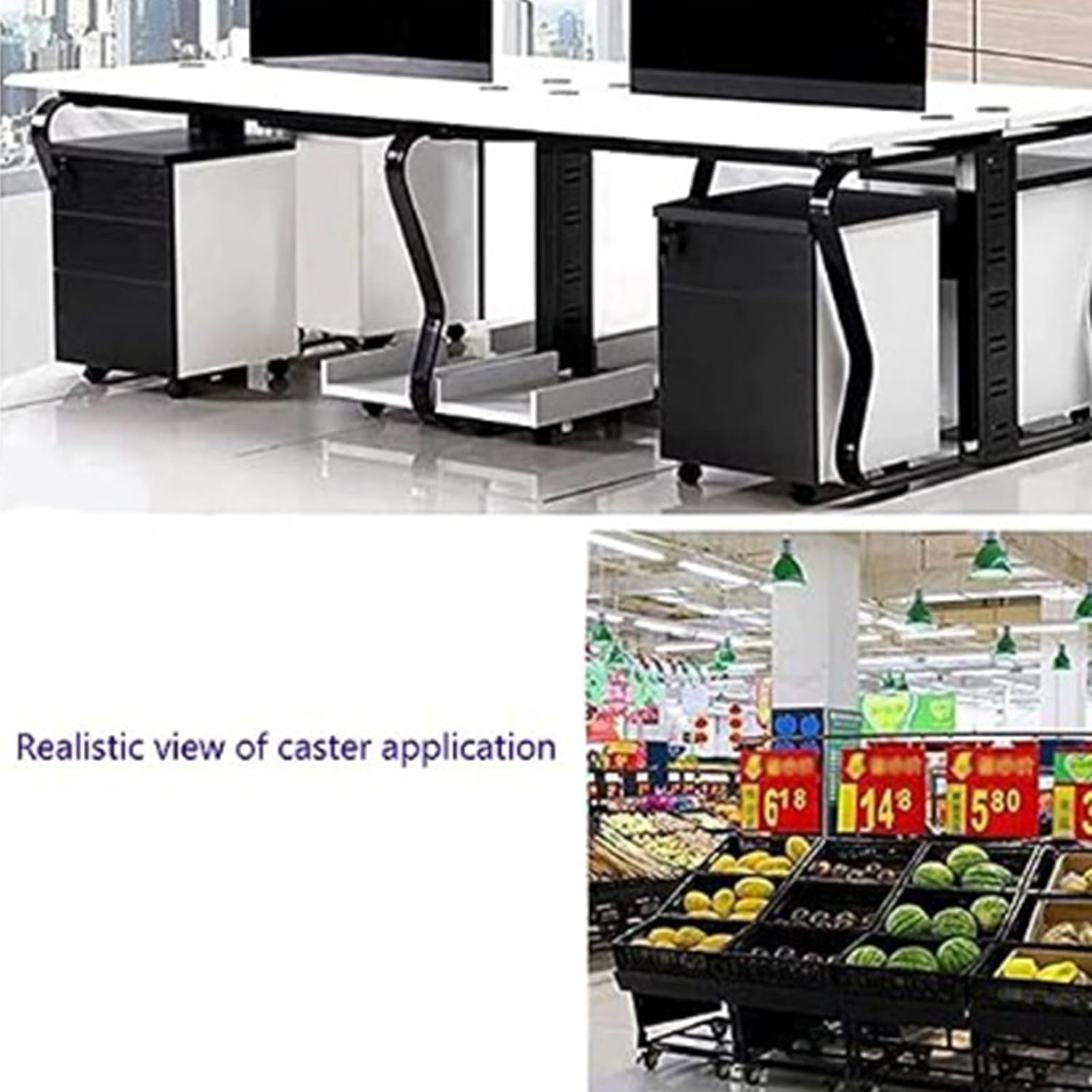 Furniture Rotating Feet, an Ideal Alternative for Furniture Movement a 1.5-Inch Set of 8 Casters with Braking Device image number 5