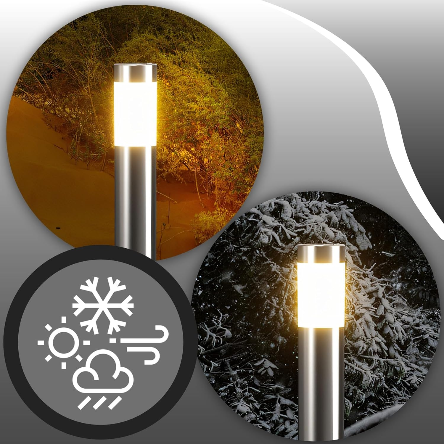 Retoo LED Outdoor Path Lamp, Path Light, Stainless Steel IP44 - Garden Lamp with E27 Socket 230 V, Standing Lamp for Outdoors, Weatherproof Outdoor Light, Garden Light, Outdoor Path Lighting