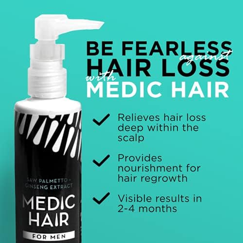 MEDIC HAIR for MEN 90Ml, 3.04 Fl Oz, Contains Saw Palmetto and Ginseng Extract, DHT Blocking, Natural, Healthy Hair Growth image number 2