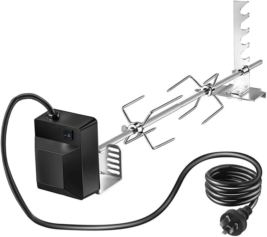 Automatic BBQ Rotisserie Kit Electric Stainless Steel Roast Spit Set 5-Level Height Adjustable with Motor AU Plug for Grilling Hot Dog Chicken Steak image number 3