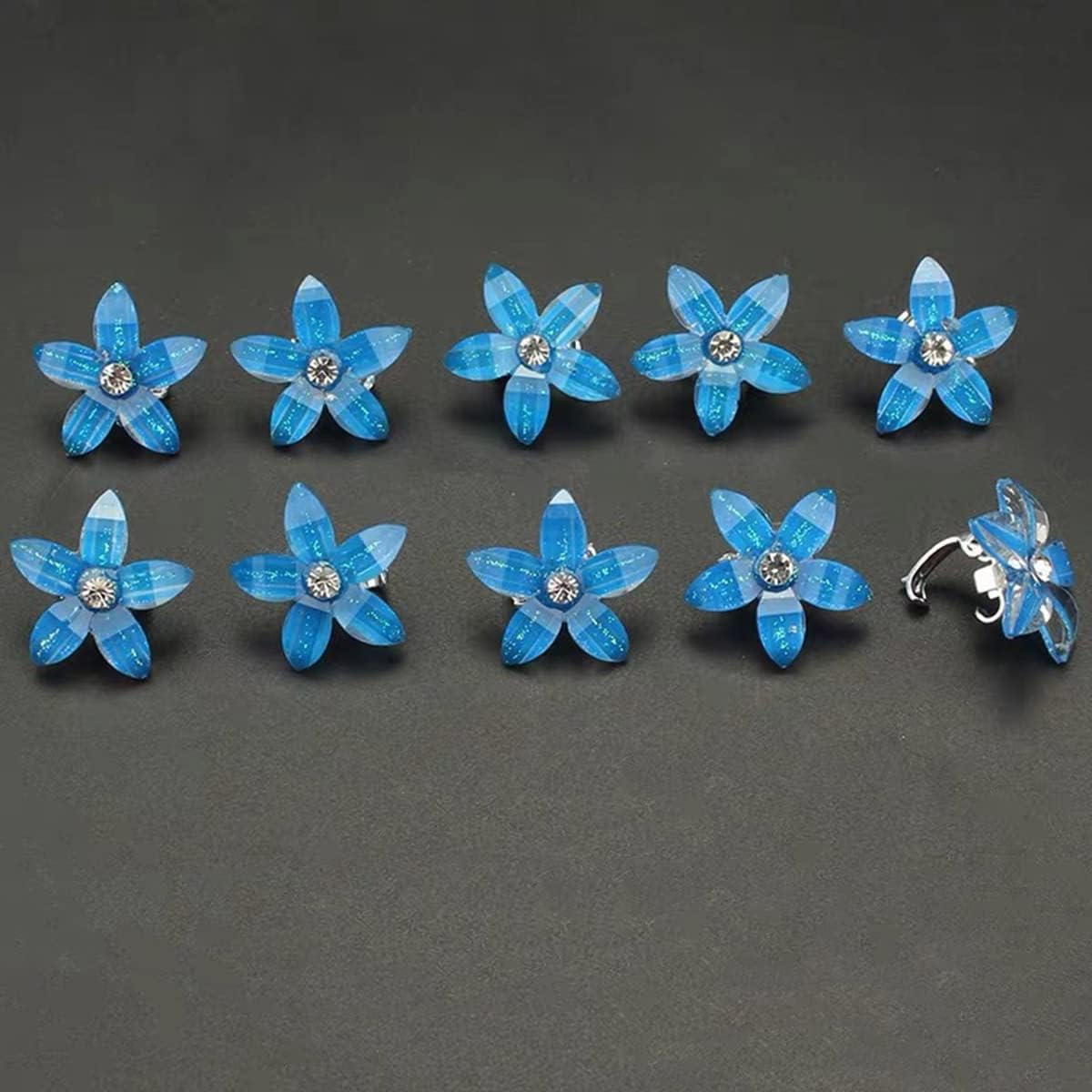 10PCS Wedding Bridal Hair Claws Girls Mini Hair Claw Clips Flowers Metal Hair Clips Women Bride Wedding Hairpin Rhinestone Hair Pins Blue image number 4