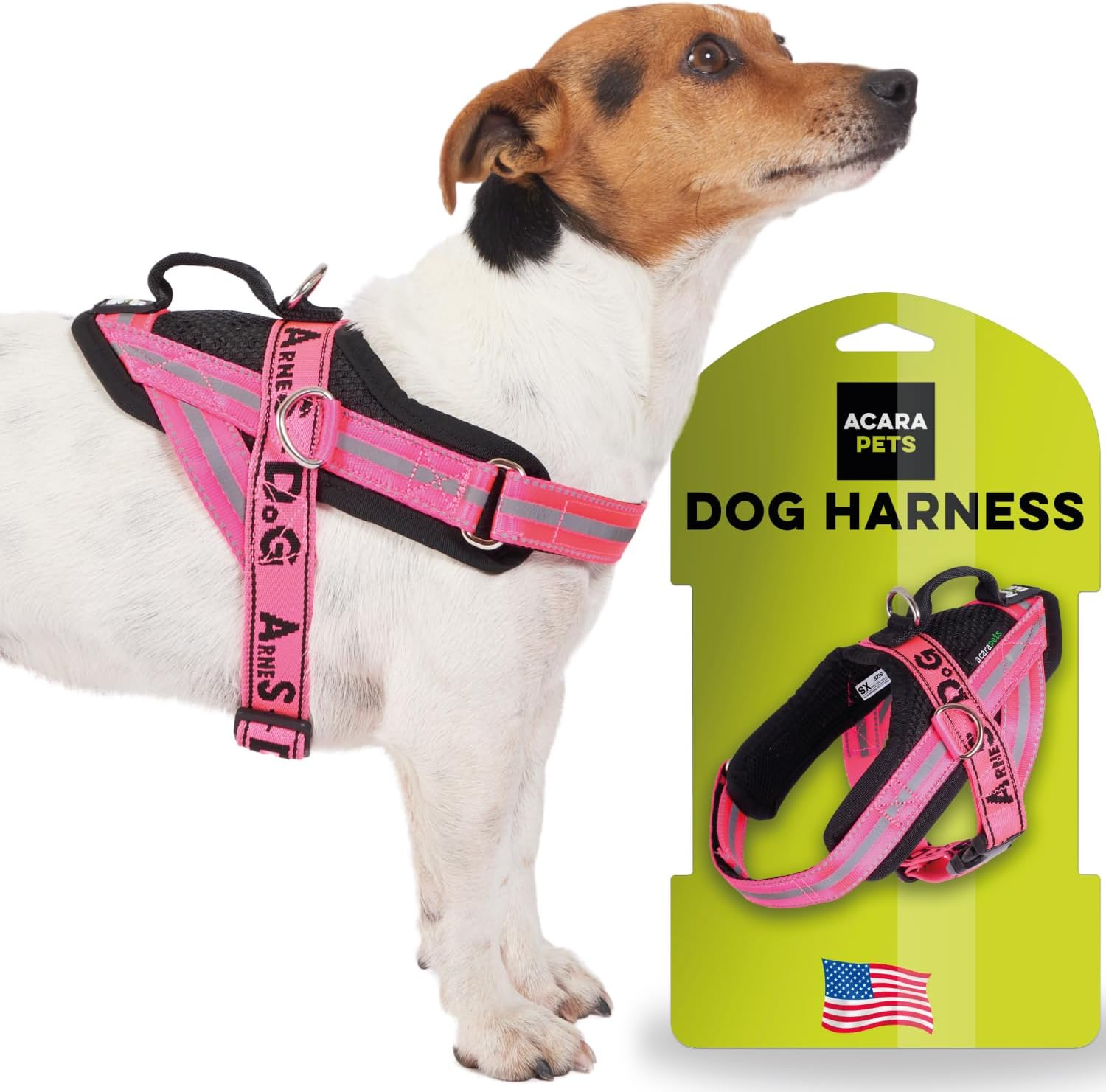 Dog Harness with 3 Metal Ring Anchors to Hold Your Dog&rsquo;S Chest or Thorax and Not Suffocate Its Neck. Attaches Easily with a Single Quick Release. (Pink, M) image number 4