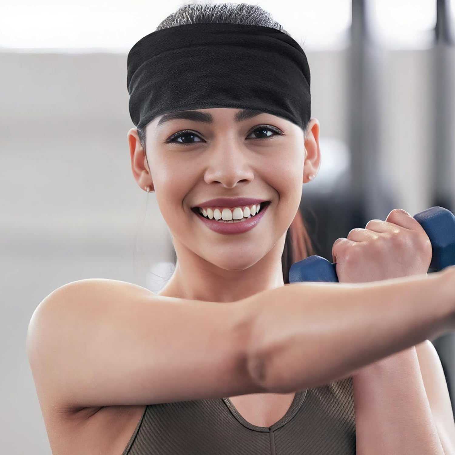 Culinavog Elastic Hair Band Set, 3 Pieces Wide Elastic Soft Hair Bands, Portable Summer Wide Headband, Multicoloured for Women, Non-Slip Headband for Women, Workout, Fitness (3 Colours)