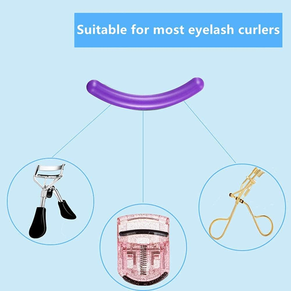 24 Pcs Curler Refill Eyelash Curler Refill Pads Silicone Rubber Soft Curler Replacement Refills Pads for Universal Eyelash Curler (Purple) image number 2