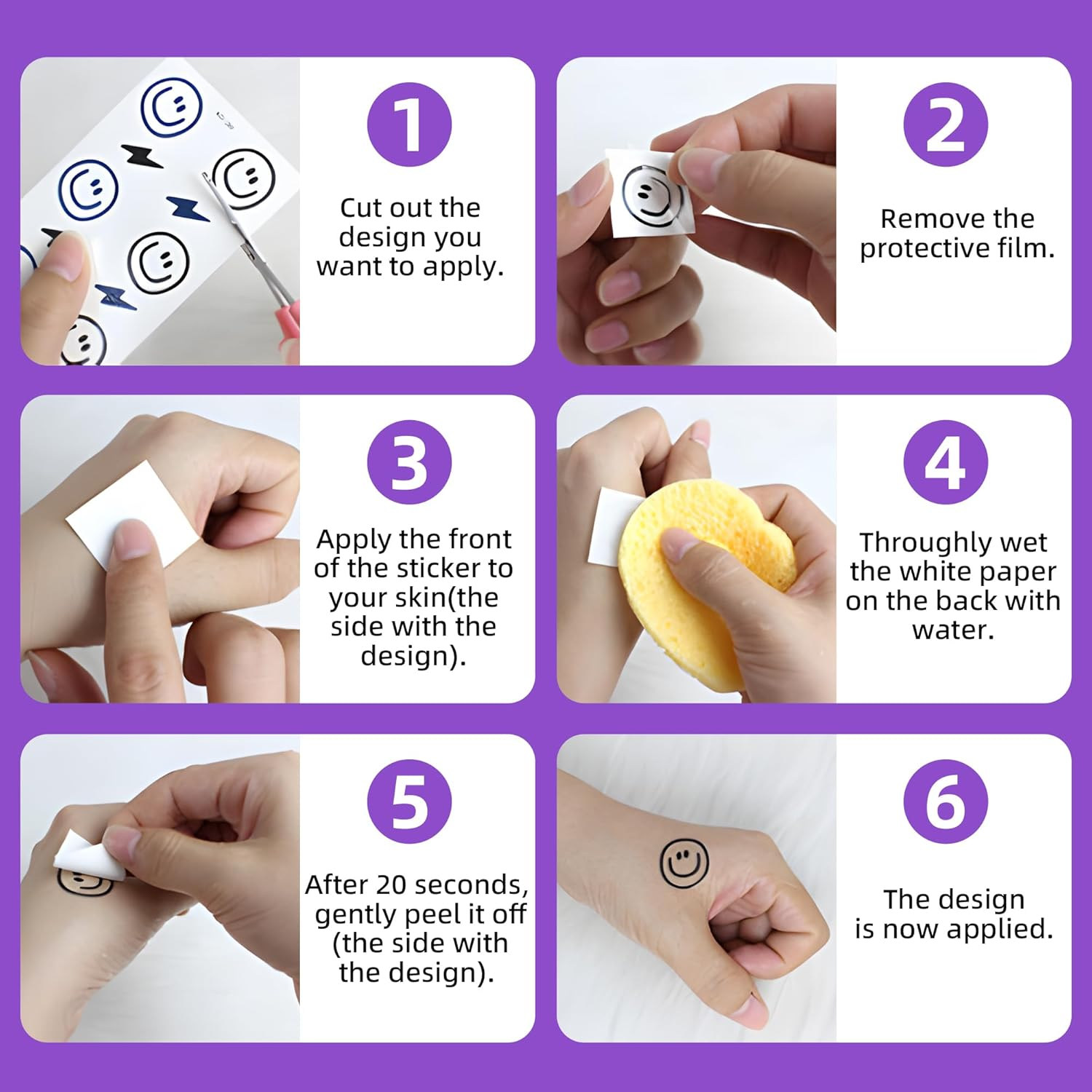 Temporary Tattoos, 8PCS Demonn Hunterrs Rumii Tattoos, Purple Tattoos for Women Men, Cosplay Tattoos Stickers, Waterproof Demonn Hunterrs Stickers Cosplay Halloween Party Costume Accessory image number 4