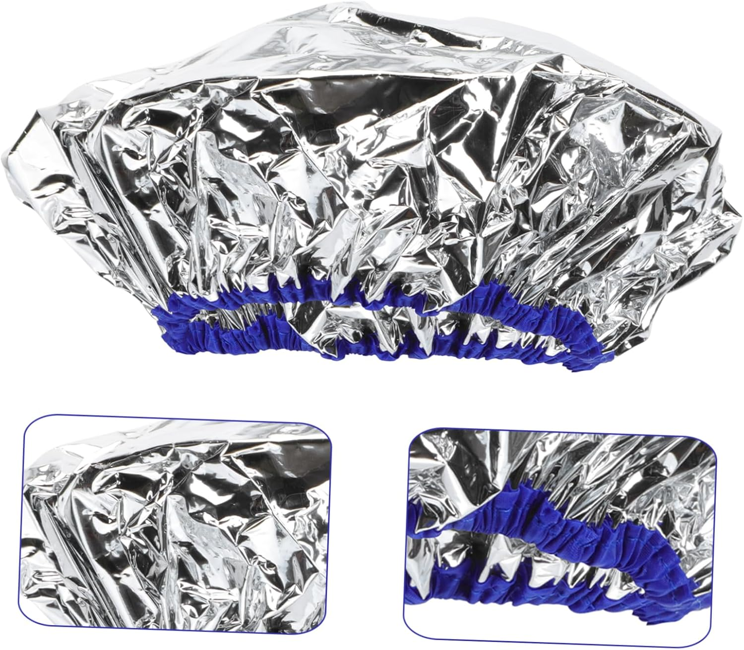 CALLARON 1Pc Heating Hair Processing Cap Reusable Foil Hair Care Cap for Deep Conditioning Heat Insulation Elastic Design for Home Salon Use Silver image number 6