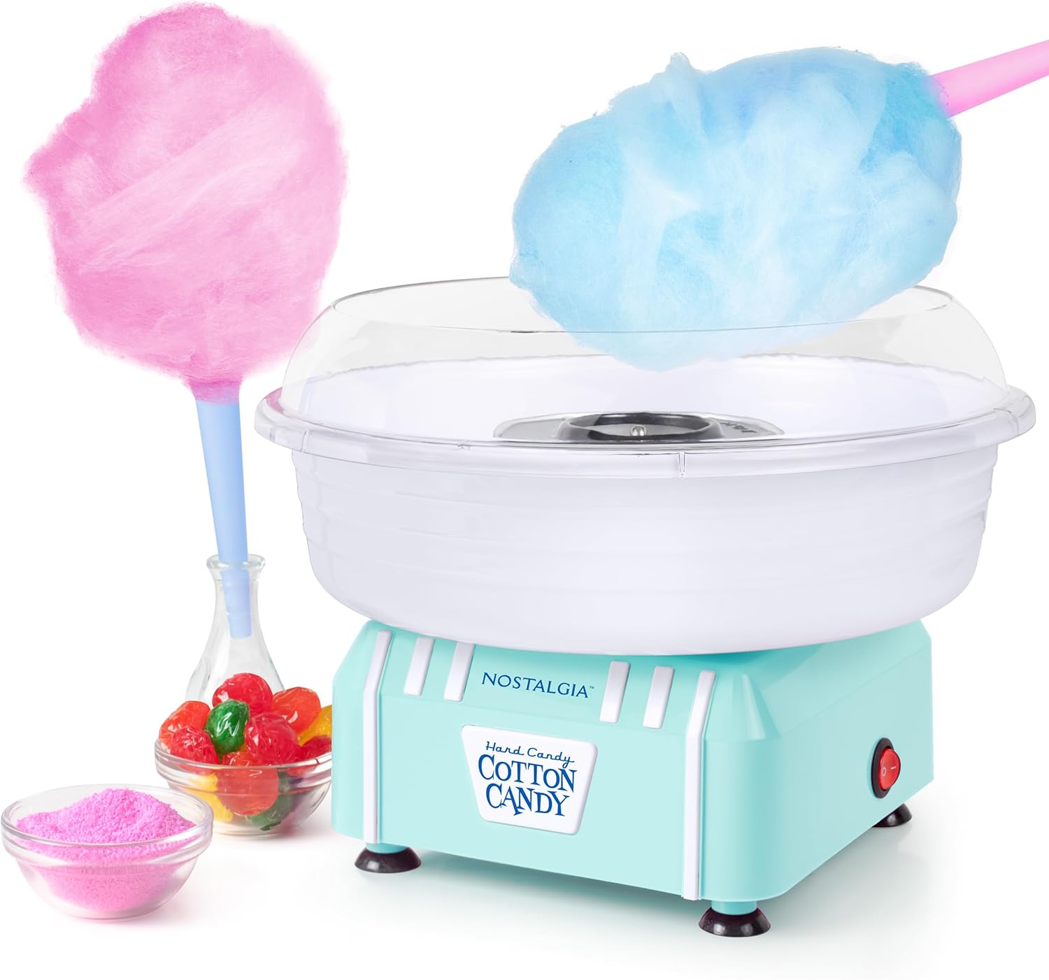 Nostalgia PCM205AQ Hard & Sugar-Free Cotton Candy Maker, Aqua