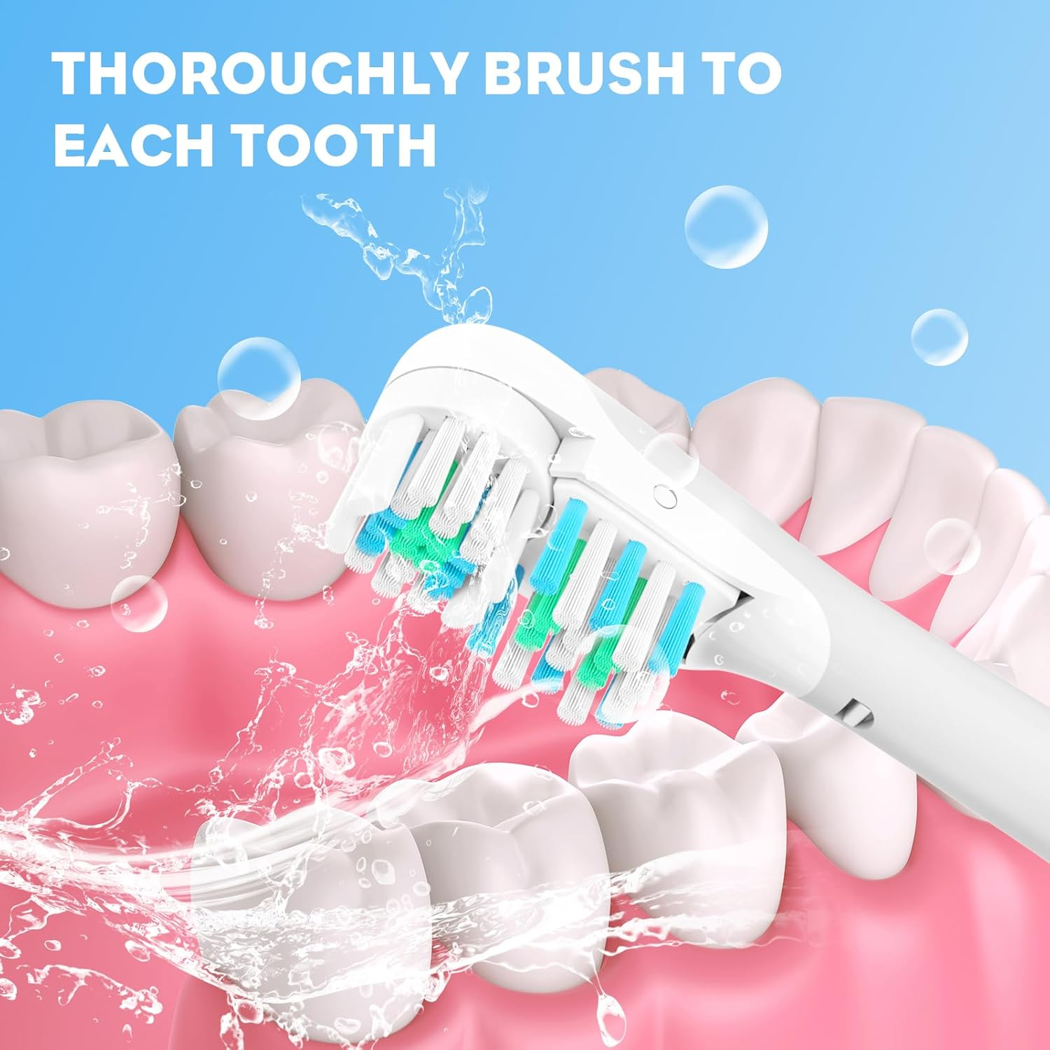 4X Spin Sensitive Toothbrush Dual Clean Cross Replacements Attachments Brush Heads Refill Accessories Compatible with Oral B 4732 3733 4734 Rotating Power Toothbrush Heads & Crisscross Bristles image number 3