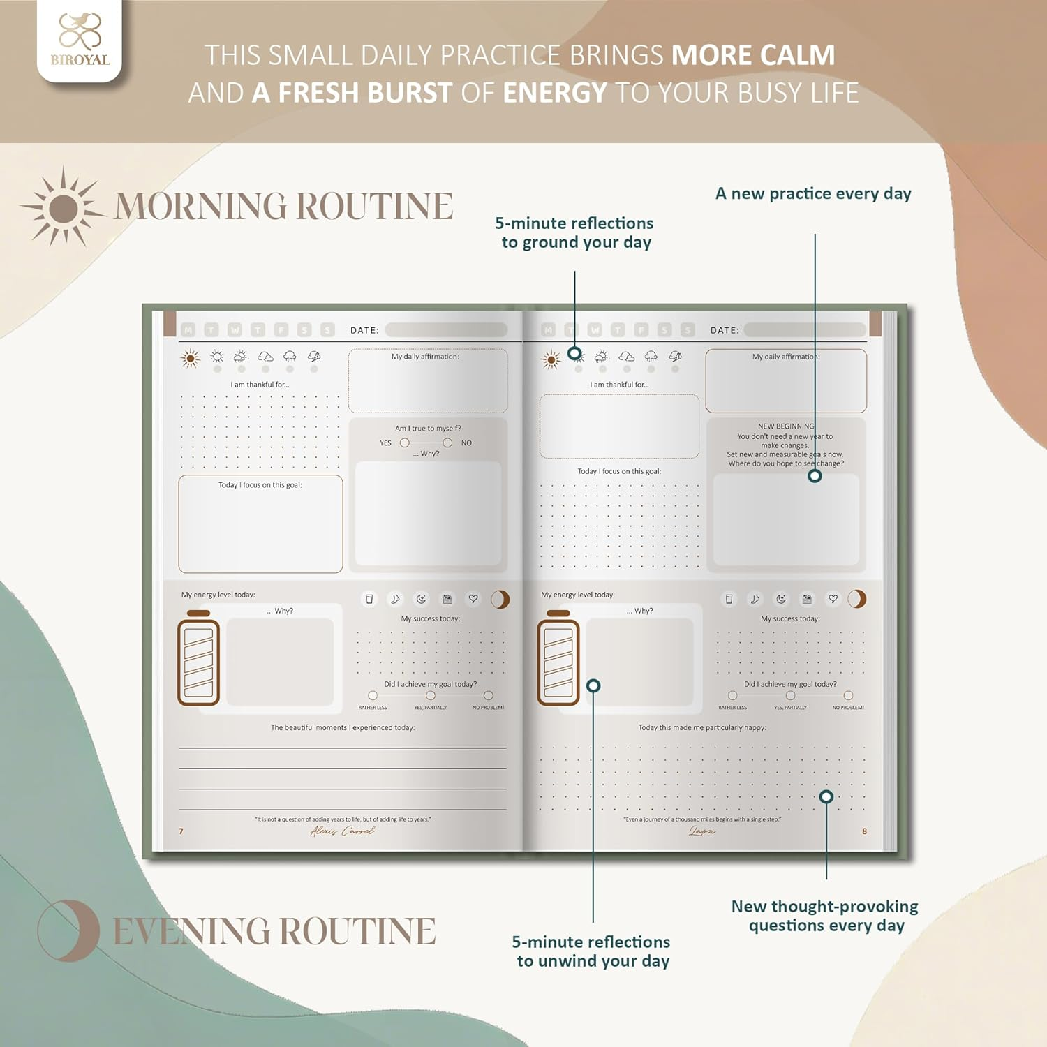 Gratitude Journal for Women - 20 Weeks Undated Five Minutes Daily Journal to Inspire a Happier for More Self Care - 5 Minute Grateful Diary for More Motivation, Mental Health & Reflection - Deep Calm Green image number 1